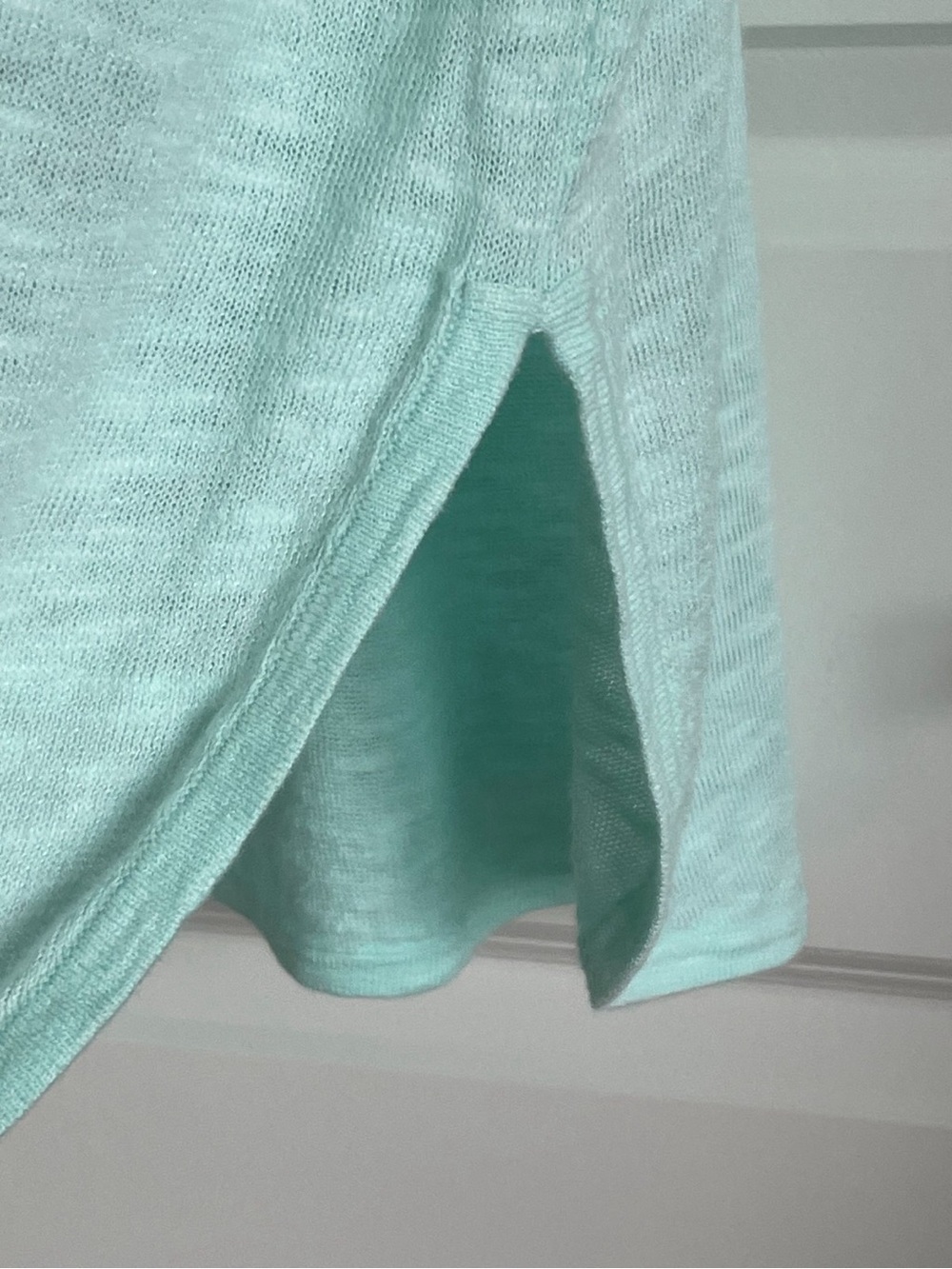 Eileen Fisher Organic Linen Cotton Mint Green S/S Oversized Tunic Top - Picture 5 of 8